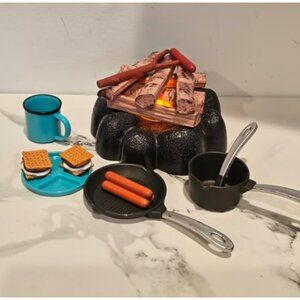 Our Generation Around the Campfire Pots/Pans Accessories and Flickering Campfire